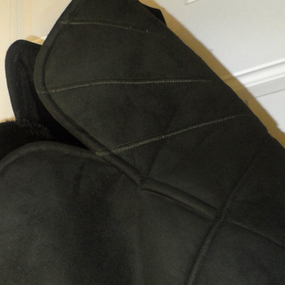 Vintage Women's Faux Fur Trim Shearling Coat - Size M - Picture 11 of 16
